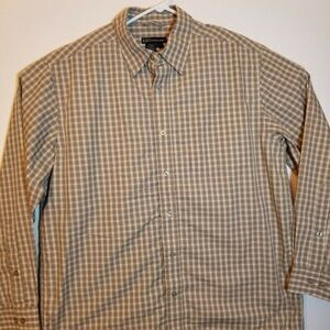 5.11 Mens LARGE Tan Checkered Tactical Series Snap Button Long Sleeve Shirt